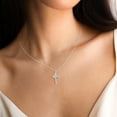 thumbnail image 4 of Women's Gifts Upgraded Crown Cross Necklace for Women 14K Gold Plated Crown Cross Pendant Necklace Simple Diamond Gold Necklaces Faith Cross Jewelry First Communion Necklace, 4 of 7