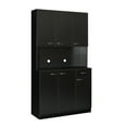 thumbnail image 5 of 70.87" Tall Freestanding Kitchen Pantry Storage Cabinet, Versatile Wardrobe Kitchen Cabinet Cupboard with 6-Doors, 1-Open Shelves and 1-Drawer, Craft Storage Cabinet for Bedroom Kitchen, Black, 5 of 7