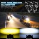 thumbnail image 4 of Luces LED en cápsulas, luces antiniebla blancas y amarillas, haz puntual de 4 pulgadas, 60 W, luces de trabajo para camioneta, camioneta, motocicleta, SUV, ATV, camión, barco, paquete de 2, 4 of 5