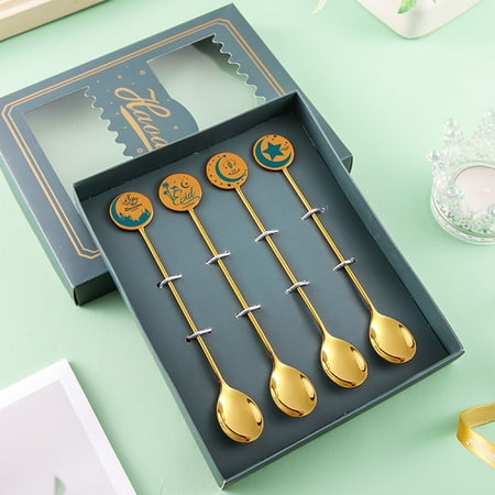 

New Product 304 Stainless Steel Creative Star Moon Dessert Cake Spoon Coffee Stirring Ice Spoon