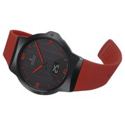 Junghans Force MEGA Solar Black Ceramic Black Dial Red Rubber Strap Date Quartz Mens Watch 18/1402.00