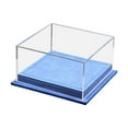 thumbnail image 3 of Vitrina para dos modelos de coches a escala 1/64, cubierta de acrílico transparente, portátil, versátil, ahorra espacio, accesorios, base resistente de cuero PU. Azul, 3 of 8