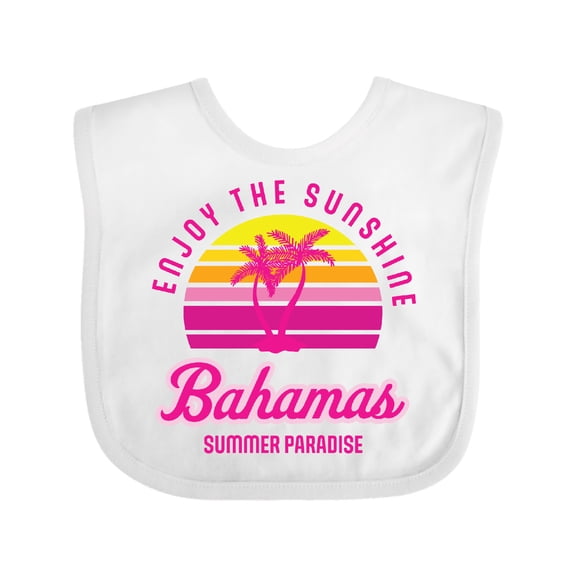 Inktastic Enjoy the Sunshine Bahamas Summer Paradise Boys or Girls Baby Bib