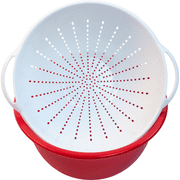 Mainstays Bowl and Colander Set Red Polypropylene Plastic