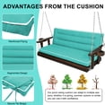 thumbnail image 3 of SDJPOI Outdoor Porch Swing Cushions, 4" Thick 3 Seater swing replacement cushions, 63'' Waterproof Bench Cushions with Backrest & Ties for Patio Furniture, 3 of 7