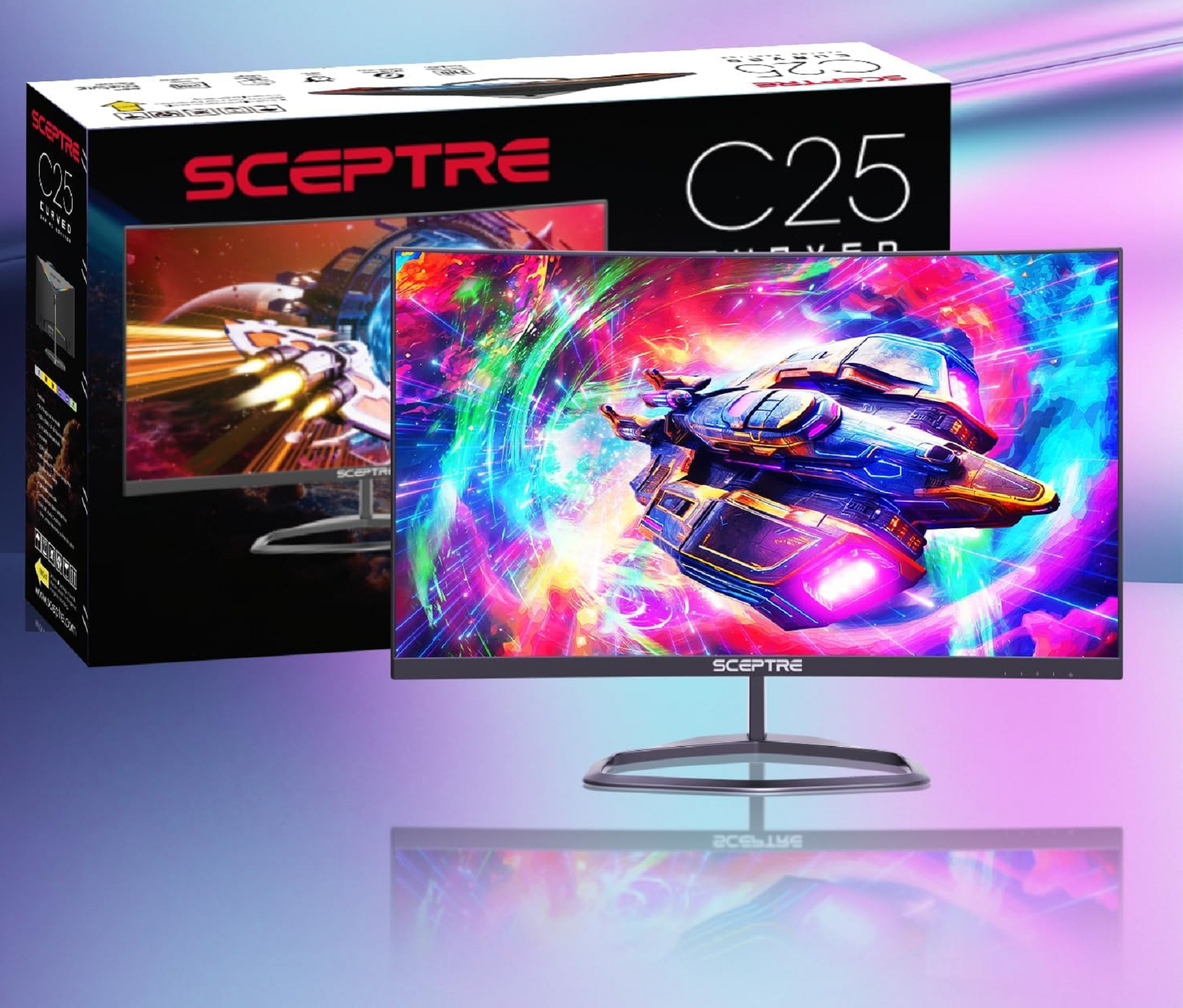 Sceptre C255B-FWT240 Curved 24.5-inch Gaming Monitor, 240Hz