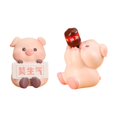 thumbnail image 3 of 2 piezas de estatua de animal, adorno adorable, escultura para salpicadero de coche, accesorios para estantería, armario, dormitorio, mesa, decoración Cerdito, 3 of 8