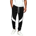 thumbnail image 2 of MXALUOB Track Pants for Men Color Block Elastic Waist Drawstring Athletic Joggers Fashion Full Length Workout Pant Gym Running Trousers, 2 of 6