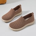 thumbnail image 3 of Knit Loafers for Women Orthopedic Walking Shoes Thick Soft Sole Antislip Casual Round Toe Slip on Flat Shoes Breathable Mesh Sneakers Coffee Size 7.5, 3 of 7