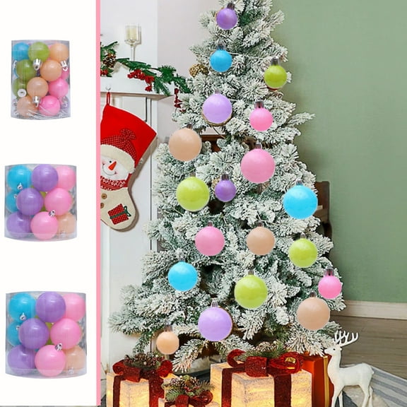 kladzum Christmas Balls Christmas Decorations Macaron Colored Christmas Balls Set Suitable for Christmas Trees Can Also Be Used for Other Party Decorations Christmas Ornaments