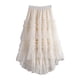 thumbnail image 1 of Falda corta por delante y larga por detrás con malla y volantes para mujer - Poliéster, talla única, diseño de cola de golondrina, perfecta para fiestas y ocasiones informales, 1 of 3