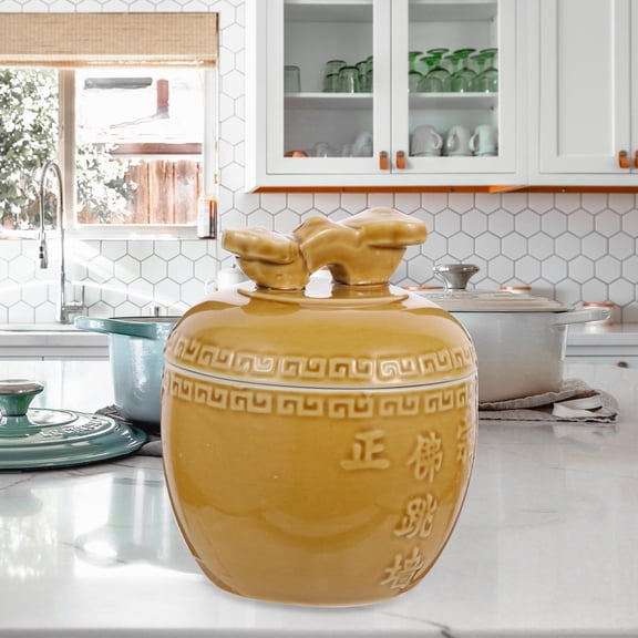 PAMINGONO Light Yellow Ceramic Stew Pot for Kitchen Use, Even Heat Distribution Ideal for Braised Soup Cooking