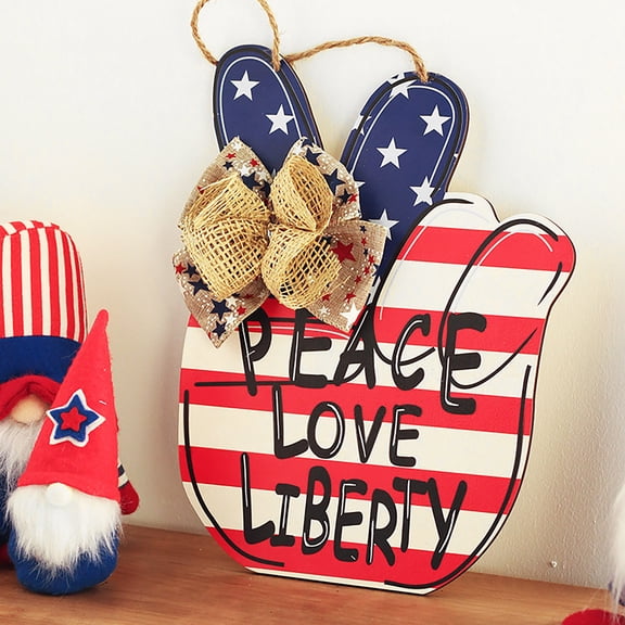 SHENGXINY 4Th of July Door Hanging Decorations, Patriotic Independence Day Decor, National Day Wooden Hanging Board for Home Hotel Door Decor, Party Supplies Multicolor