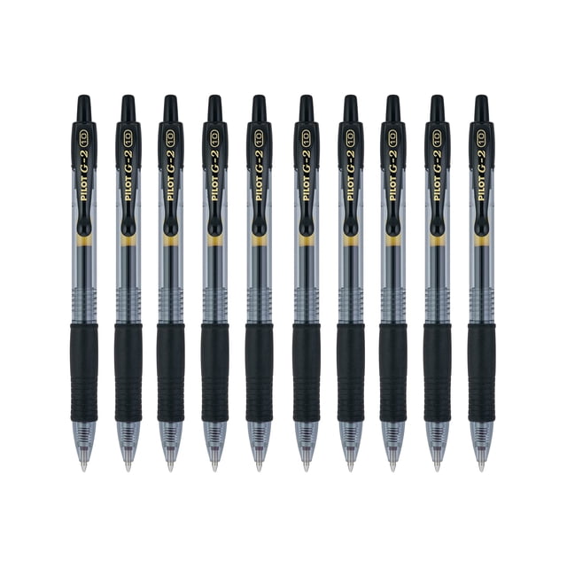 Bolígrafos de tinta de gel Pilot G2 Bold Point Black, paquete de 10