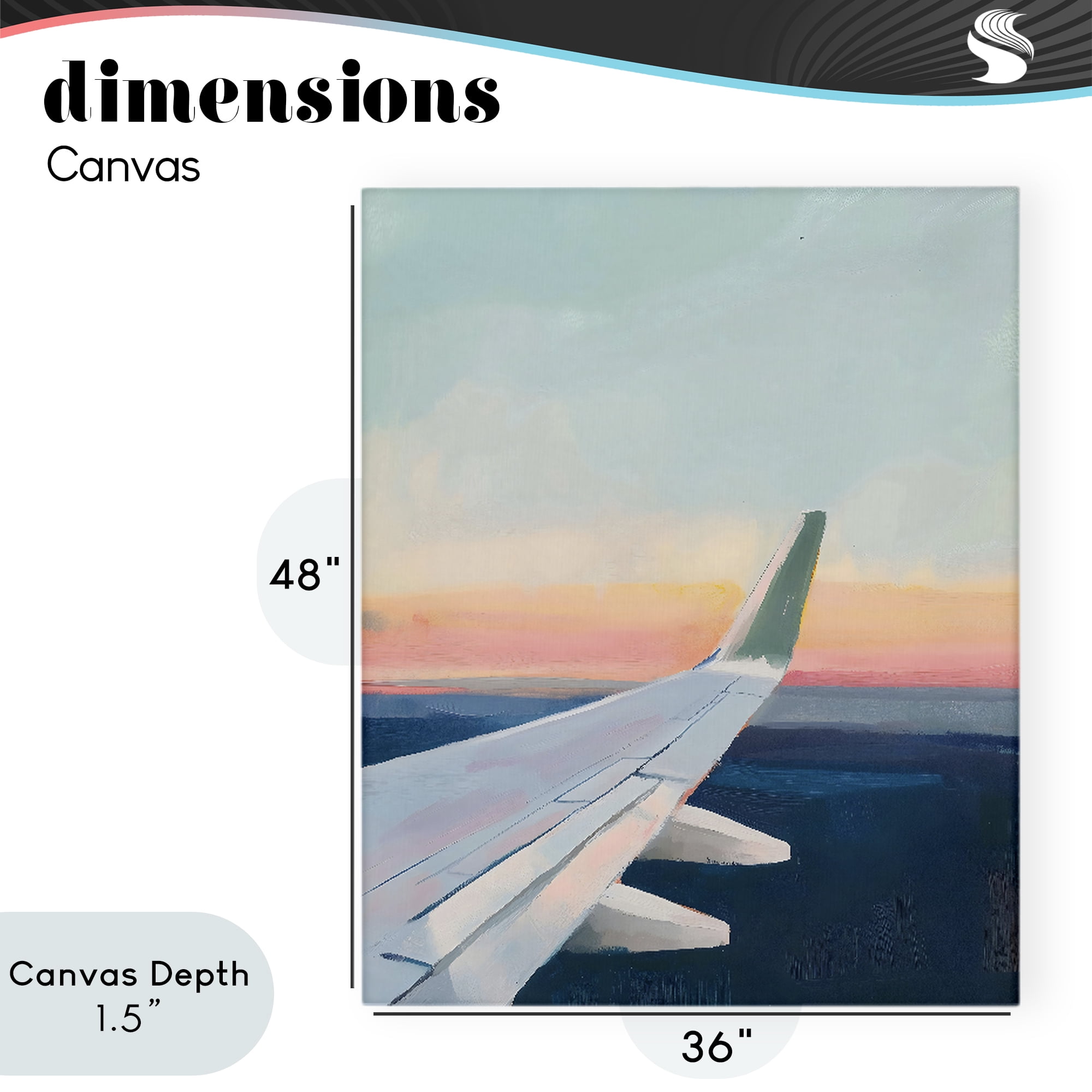 Stupell Industries Airplane Wing Sunset Canvas Wall Art, design by The Prints Vibe