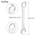 thumbnail image 2 of 10 Paquets Clé à Combinaison Fine 30mm avec Extrémité Décalée 6 Points et Extrémité Ouverte Inclinée, 2 of 6