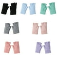 thumbnail image 5 of RUISINERY Half Finger Screentouch Gloves with Thicken Fleece Liner Soft Warm Knitted Short Gloves for Students Winter Everyday Use, 5 of 7