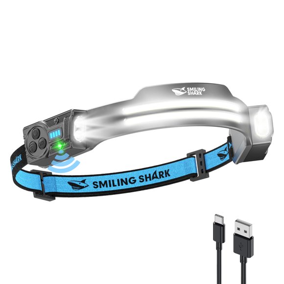 Linterna frontal Smiling Shark TS-2 de doble foco recargable