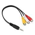 thumbnail image 1 of Cable de audio y vídeo AV con conector macho de 3,5 mm a 3 RCA hembra de 22 cm, 1 of 5