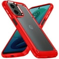 thumbnail image 4 of Designed for Motorola Moto G Stylus 5G 2024 Ultimate Hybrid Transparent Rubber with Metal Buttons & Camera Edges Hard TPU Frame Corner Bumper Phone Case Cover [Red], 4 of 8