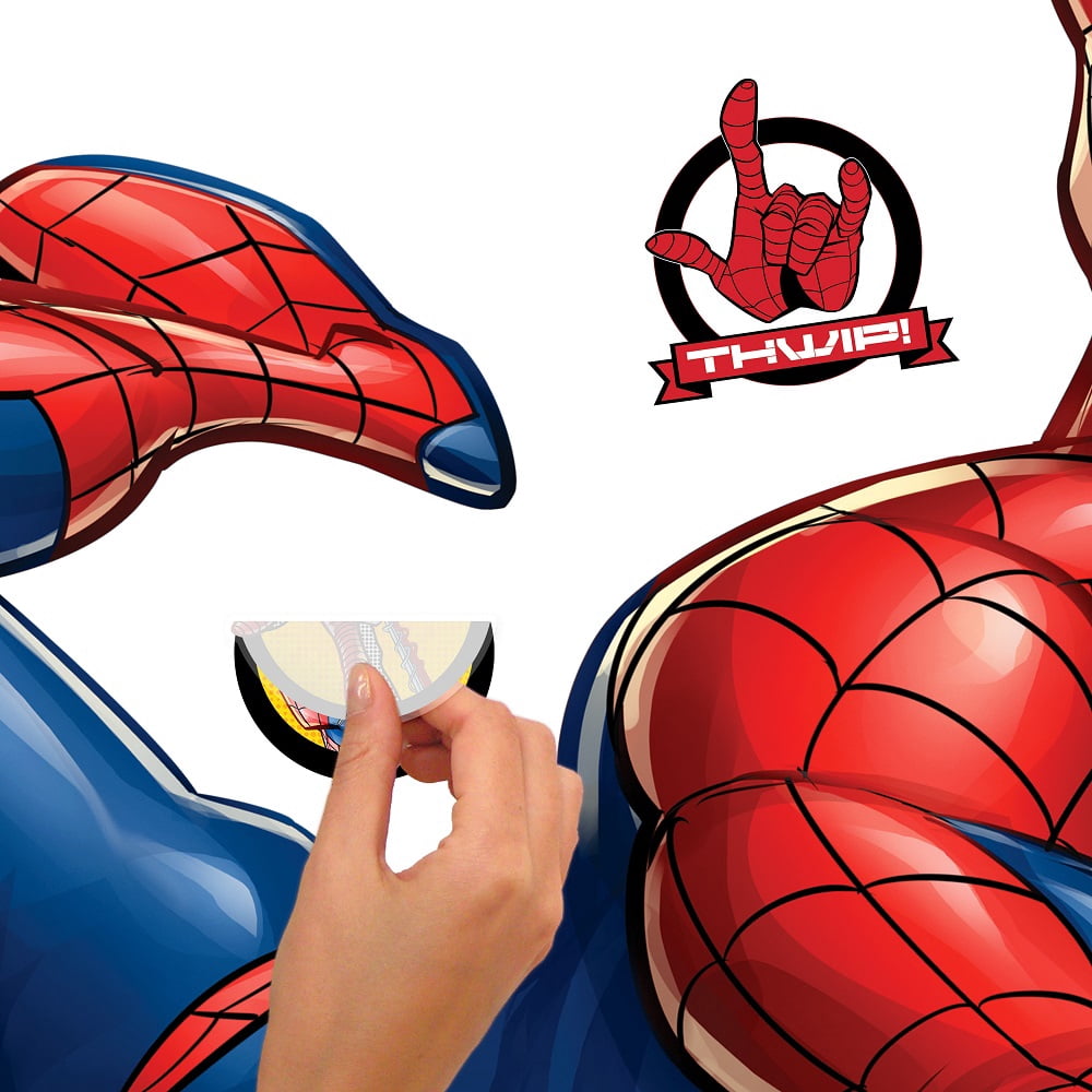 RoomMates Spider-Man Extra Large Peel and Stick Wall Decals, 41.27 inches x 28.12 inches, Red