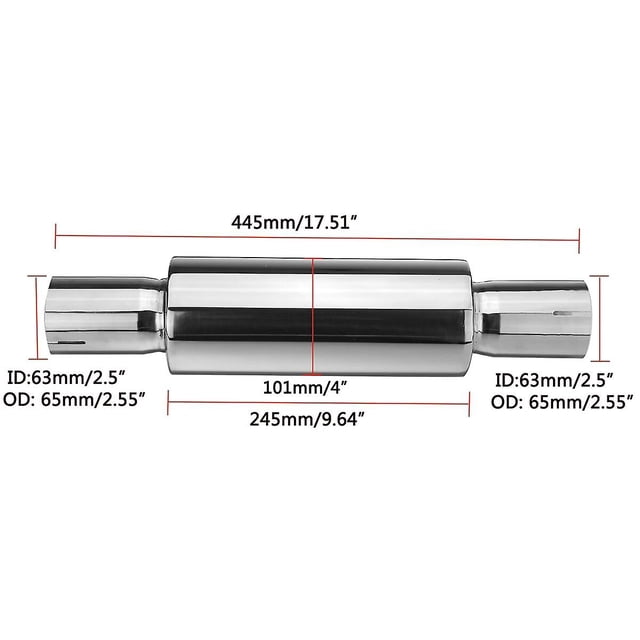Universal 2" 2.25" 2.5" 3" Exhaust Muffler Stainless Steel Muffler Car-styling Turbine Exhaust Resonator~13008