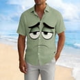 thumbnail image 2 of Yaoyar Men's Fun Summer Hawaiian Shirts Funny Facial Expression Button Down Shirt Printed Fashion Short Sleeve Tops Vacation & Beach, 2 of 6