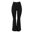 thumbnail image 4 of FINALGANG Women New Trousers Solid Color High Waisted Wide Leg Yoga Legging Stretchy Athletic Bell-Bottoms Suitable For Various Occasions, 4 of 8