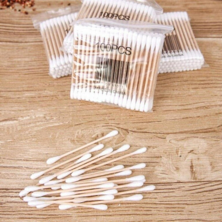 1000 Count Organic Bamboo Cotton Swabs - Pointy/Round Head