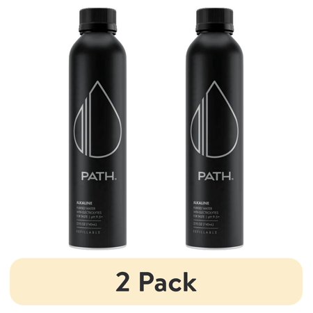 (2 pack) Pathwater Ultra-Purified Alkaline Water, 25 fl oz, Single Aluminum Bottle