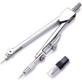 thumbnail image 2 of Geometry School Set,with Quality Compass, Drawing Compass,Protractor, Set Squares,Triangle Rulers (5 PCS-Silver), 2 of 5