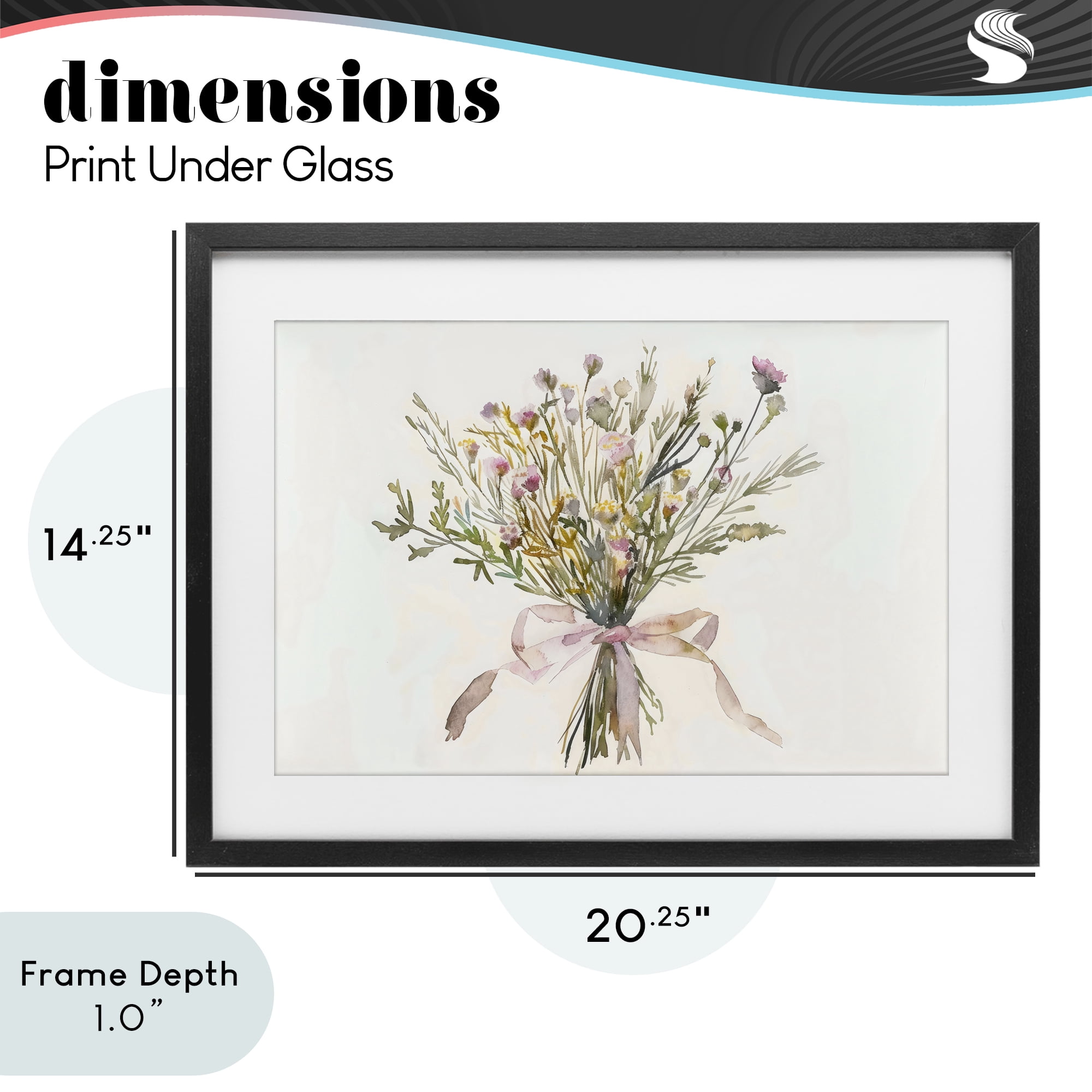 Stupell Industries Bouquet of Spring Wildflowers Black Framed Print Under Glass, design by Creative Studio
