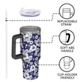 thumbnail image 4 of 40oz Pioneer Flower Floral Print Pattern Insulated Tumbler with Handle, BPA-Free Leak Proof Lid and Straws, Double Wall Vacuum, Hot 12h/Cold 34h, 4 of 6