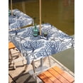 thumbnail image 2 of Fsddascl Navy Blue Coral Coastal Outdoor Tablecloth - 54x54 Inch Square Dining Table Cover, Summer Beach Starfish Nautical Waterproof Outdoor Table Cloth with Umbrella Hole & Zipper for Picnic/Patio, 2 of 7