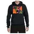 thumbnail image 2 of Cute Smiling Neon Pitbull Dog Breed Dog Lover Unisex Graphic Hoodie Sweatshirt, Black, Small, 2 of 3