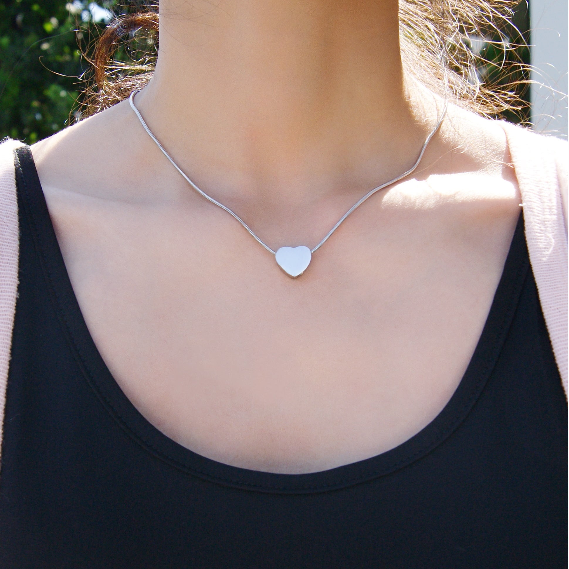 Silver Mini Heart Pendant for Cremation Ashes Memorial Necklace Cremation Urn Necklace for Ashes Keepsake Memorial Jewelry Free Funnel Kit and Velvet Jewelry Box