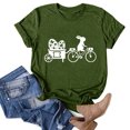 thumbnail image 2 of Pxiakgy Liquidation! T-Shirts de Pâques Col Rond pour Femmes Joyeuses Pâques Lapin avec Lunettes Blouse Décontractée Graphique Printemps Hauts Colorés Tee Femmes Topseaster Manches Courtes Mode Décontractée Chemise Vert Armée S, 2 of 5