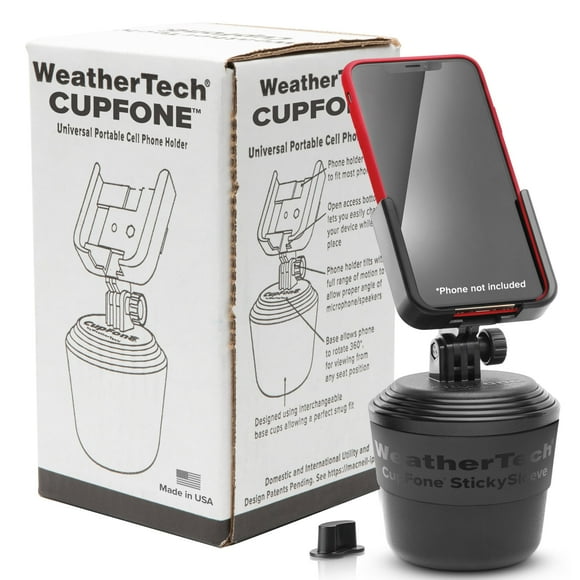 WeatherTech CupFone, Universal Cup Holder Phone Mount for Cars &acirc; Adjustable & Secure Fit with Open Access for Charging &acirc; Com