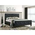 thumbnail image 1 of Aerys Crystal Tufted Upholstered Platform Bed with Wood Slat Support , Black, 1 of 2