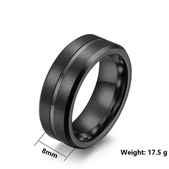 Matte Black Gold Plated 8mm Tungsten Carbide Mens Ring Men Wedding Band Man Ring