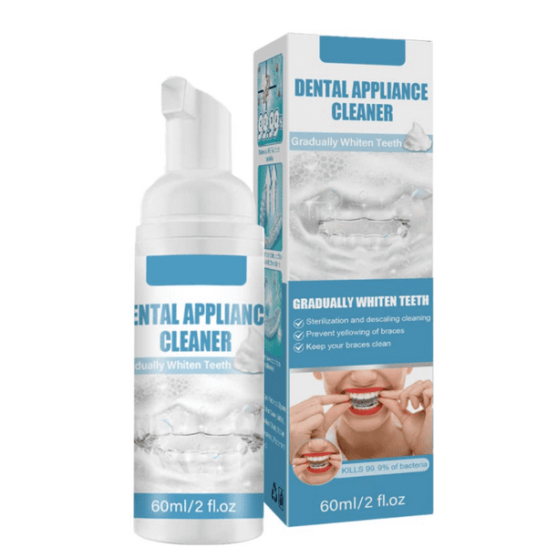 Aligner Cleaner & Whitening Foam 60ml, Clean Retainer and Braces, for