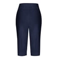thumbnail image 4 of Women's Capri Sweat Pants Joggers Low Rise Drawstring Summer Casual Workout Cropped Pants Slim Fit Knee Length Trousers, 4 of 5