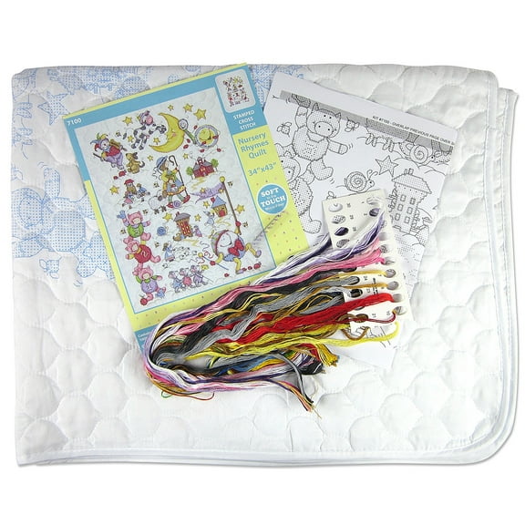 Design Works Stamped Quilt Cross Stitch Kit 34"X43"-Nursery Rhymes