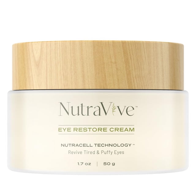 NutraVive Crème Restaurante pour les Yeux – Traitement pour Cernes et Yeux Bouffants, 1,7 Oz – Ravive, Raffermit et Soulève les Yeux Fatigués et Réduit les Fatigue