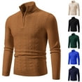 thumbnail image 2 of Fengactive Men's Quarter Zip Sweater Slim Fit Casual Knitted Turtleneck Pullover Mock Neck Sweater, 2 of 4