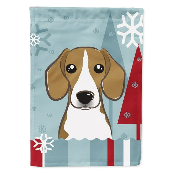 Caroline's Treasures BB1735CHF Winter Holiday Beagle Flag Canvas House Size , Large, multicolor