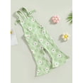 thumbnail image 3 of Arvbitana Toddler Baby Girl Overalls Sleeveless Floral Print Suspender Bell-Bottoms Pants Spring Summer Casual Jumpsuit for Child 6M-4T, 3 of 9