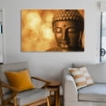 thumbnail image 6 of Bronze Buddha Statue with Golden Bokeh Background Poster Decorative Painting Canvas Wall Art Living Room Posters Bedroom Painting,Unframe-style,28×41inch (70×105cm), 6 of 8
