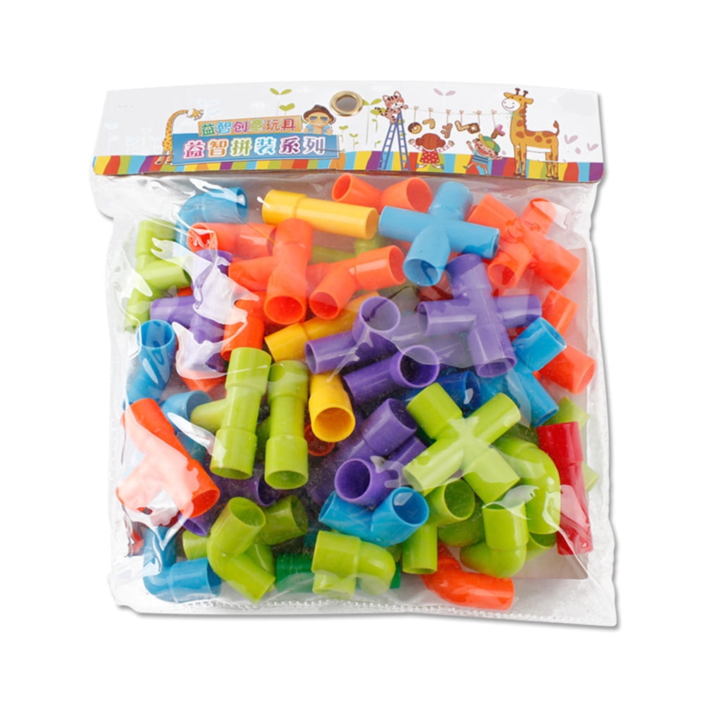 Colorful Water Pipe Building Blocks Toys Colorful Pipe Building Blocks Toys Children DIY Assembling Pipeline Tunnel Block Model Toys Kids Gift