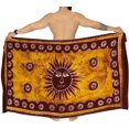 thumbnail image 4 of HAPPY BAY Men's Standard Vacation Dashiki Sarong Full Pareo Beach Wrap One Size Brown_N903 Summer Vacation Aloha, 4 of 5